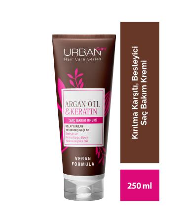 Urban Care Argan Oil & Keratin Hair Care Cream for Easily Broken and Damaged Hair-vegan-250ml