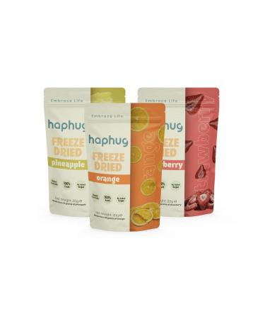 HapHug Freeze Dried Vitamin C 3 Pack - Orange Pineapple Strawberry - Freeze Dry Dried Fruit
