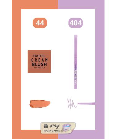 Pastel Mix Set - Cream Blush 44 + Gel Eyeliner 404 + Togin Bag Gift