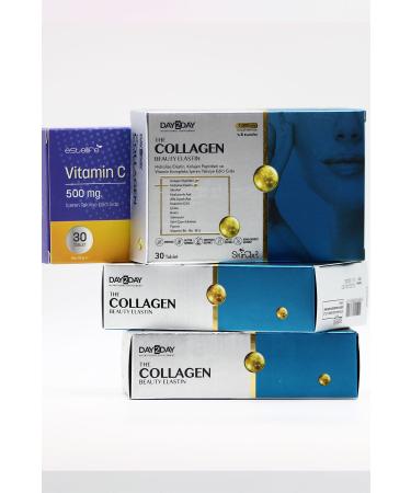 DAY2DAY Dayday The Collagen Beauty Elastin 3 month set and Vitamin C 30 TB