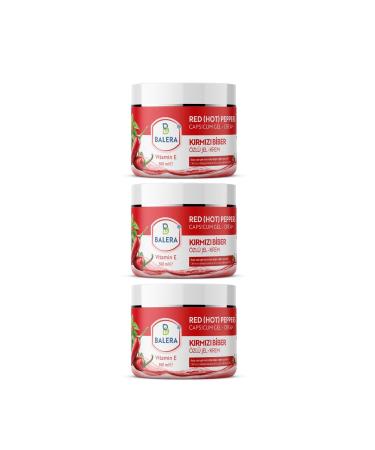 BALERA Cellulite Gel 500ml - Firming Effective Red Pepper and Hot Pepper Extract Massage Gel 3 Pieces