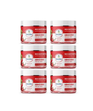 BALERA Cellulite Gel 500ml - Firming Effective Red Pepper and Hot Pepper Extract Massage Gel 6 Pieces
