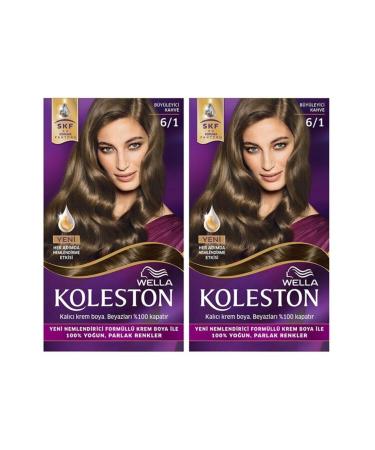 Wella Koleston Kit Hair Dye 6/1 Fascinating Brown X 2 Pieces