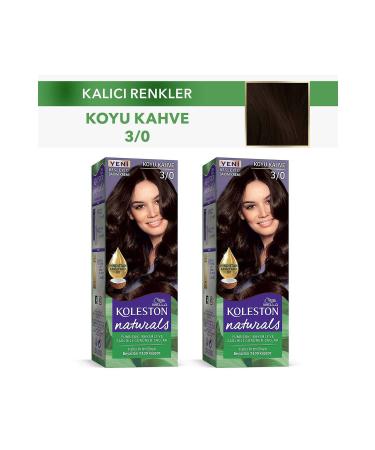 Wella Koleston Hair Dye Naturals 3/0 Dark Brown X 2 Pieces