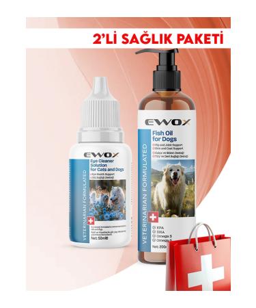 EWOX Health Pack of 2 for Dogs (Salmon Oil & Tear Stain Remover)