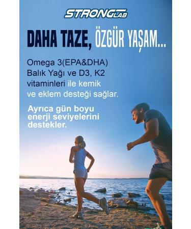 Strong Lab Iceland Premium Omega-3 Fish Oil 1200 Mg(EPA/DHA) D3 k2 Vitamin phosphatidylserine 60 Capsules - Buy Online on GoSupps.com