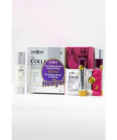 DAY2DAY The Collagen Beauty Intense 30 Sachets + Liquid 14 Tubes and Anti-Wrinkle Adaleb Plus - Buy Online on GoSupps.com