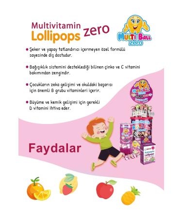 HayalAvm Multiball Zero (Sugar Free) 15 Lollipops (12 Vitamins 3 Minerals) - Buy Online on GoSupps.com