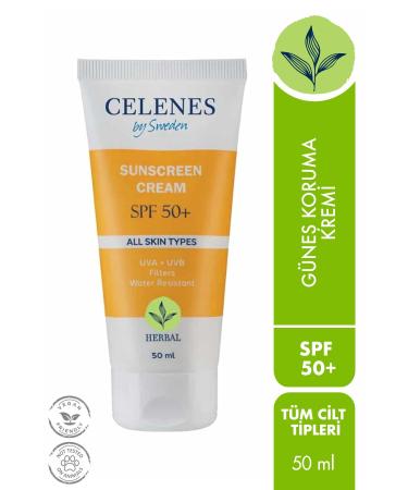 Celenes by Sweden Herbal Sun Protection Cream 50 Spf 50ml / All Skin Types