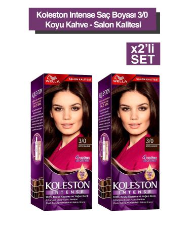 Wella Koleston Intense Hair Dye 3/0 Dark Brown - Salon Quality 2x