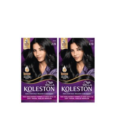 Wella Koleston Kit Hair Dye 2/0 Black 2 Pieces