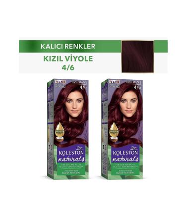 Wella Koleston Hair Dye Naturals 4/6 Red Violet X2 Pieces