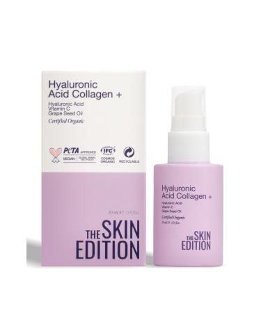The Skin Edition Organic | Hyaluronic Acid Vitamin C Serum 30 ml | Intensive Moisturizer Collagen Supporter - Buy Online on GoSupps.com