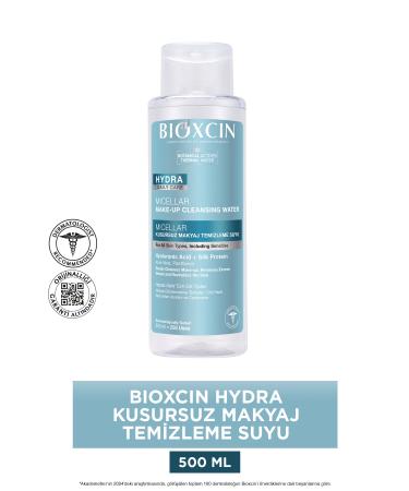 Bioxcin Hydra Micellar Perfect Make-Up Cleansing Water 500 Ml 250 Uses Hyaluronic Acid Aloe Vera Panthenol