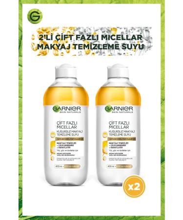 Garnier Dual Phase Micellar Make-Up Remover Water 400ml 2 Pack