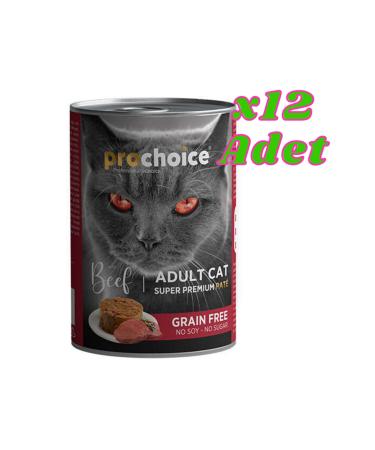 Pro Choice Pro Choice Grain-Free Steak Cat Canned Food 400 gr X12 Pieces