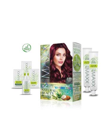 Pack Natural Beauty Ammonia Free Hair Dye 3.66 Eggplant Purple - Lisinya alithestereo