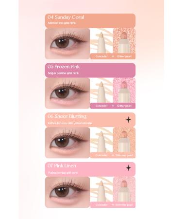 PERIPERA Double-Sided Concealer and Shimmering Pencil Eyeshadow Sugar Twinkle Duo Eye Stick (05 FROZEN PINK) - Buy Online on GoSupps.com