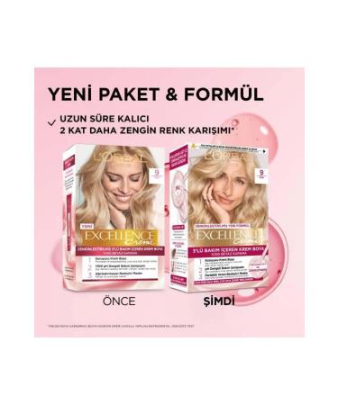 L'Oreal Paris Excellence Hair Dye 9 Blonde 3-Piece Set Renewed Packaging - Buy Online on GoSupps.com
