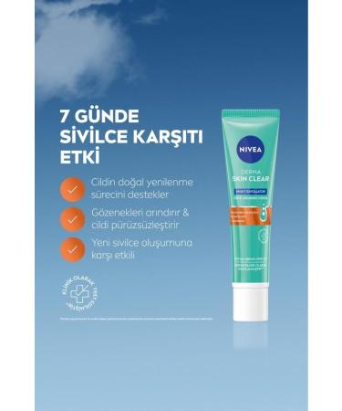 NIVEA Derma Skin Clear Exfoliator Night Purifying Cream 40ml Anti-Acne Niacinamide Oily Skin - Buy Online on GoSupps.com