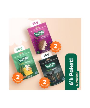 Humm Organic Organic Saltine Crackers & Grissini Snack Pack - 6 pieces (3 varieties)