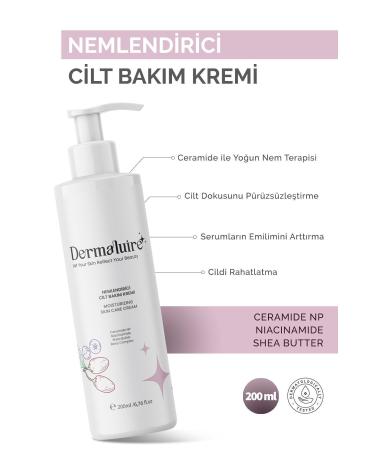 Dermaluire Moisturizing Face and Body Skin Care Cream - Ceramide NP Niacinamide Shea Butter - 200ml - Buy Online on GoSupps.com