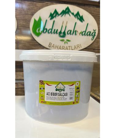 ABDULLAH DA Hatay Local Natural Hot Pepper Paste Hot 5 Kg / 5000 gr Bucket