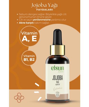 Efsun Natural Jojoba Oil 0 Pure and Natural Cold Pressed 30 ml - Buy Online on GoSupps.com