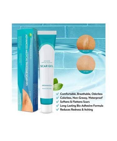 Aromamas Advanced Silicone Wound Gel - Medical Quality Gel for Keloids Surgery Burns and Injuries - Buy Online on GoSupps.com