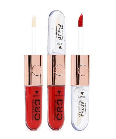 zce Rose 6-Piece Duo Double-Sided Lip Gloss Permanent Lipstick Set - Lip Oil & Lip Gloss - Buy Online on GoSupps.com