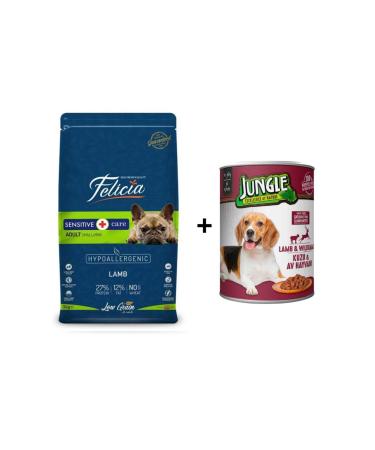 Felicia Small and Medium Breed Lamb Adult Dog Food 3 Kg + 1 Wet Food