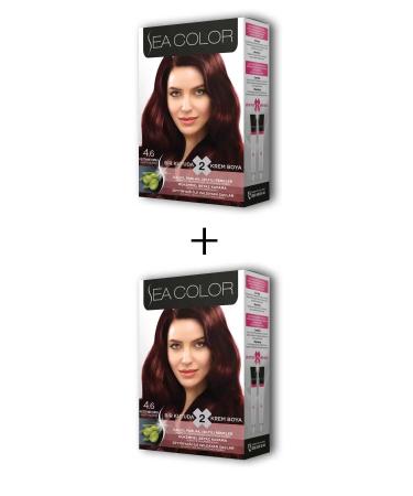 Heez 2X2 Tube Cream Hair Dye Set Chestnut Red No: 4.6
