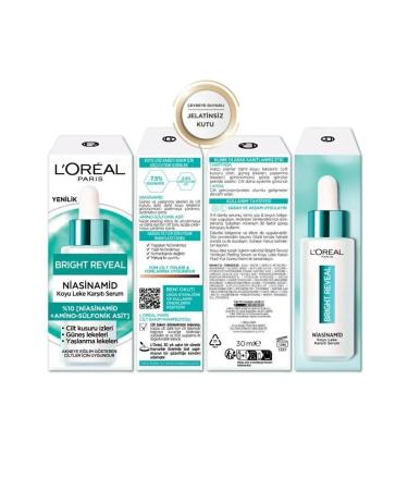 L'Oreal Paris Bright Reveal Effective Against Acne Sun Age Spots Dark Spots Skin Serum 10% Niacinamide - Buy Online on GoSupps.com