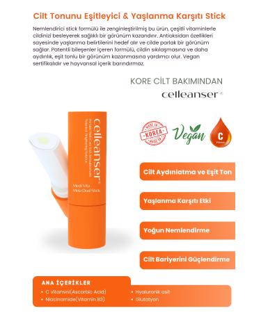 celleanser Vitamin C Anti-Aging Brightening Skin Tone Equalizing Face Stick - Buy Online on GoSupps.com