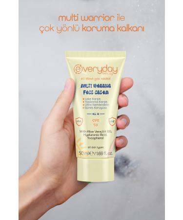 Everyday Beauty Multi Warrior 4 Effects SPF 50 Face Cream Sun Protection Anti-Stain and Anti-Aging Moisturizer 50 ml - Buy Online on GoSupps.com