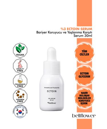 Bellflower %3 Ectoin Containing Barrier Protector Anti-Aging and Moisturizing Serum 30ml