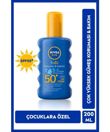 NIVEA Sensitive Sun Protection and Waterproof Baby 5-Dec-1 Care Spray for Children-Spf 50 cream