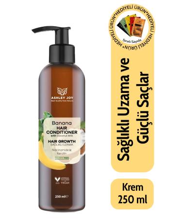 Ashley Joy Banana Hair Conditioner for Slow Growing Hair Containing Vegan Keratin Helping to Grow Fast 250 ml