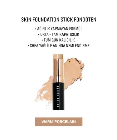 Bobbi Brown Skin Foundation Stick - Portable Moisturizing Stick Foundation 9g - Warm Porcelain