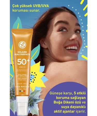 Yves Rocher Spf 50 High Protection Anti-Oil and Anti-Stain Face Sun Cream/Solaire Peau Parfaite-40 ml - Buy Online on GoSupps.com