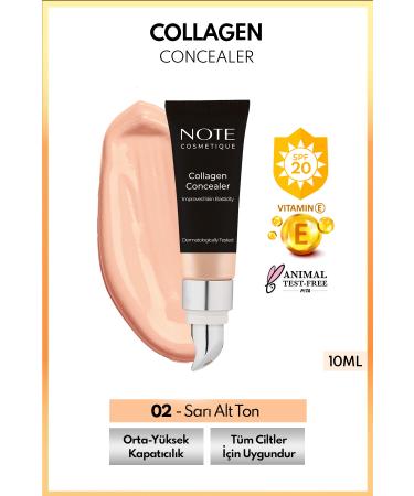 Note Cosmetics Collagen Concealer Spf 20 Collagen Containing Under Eye Concealer - 02 Medium Light