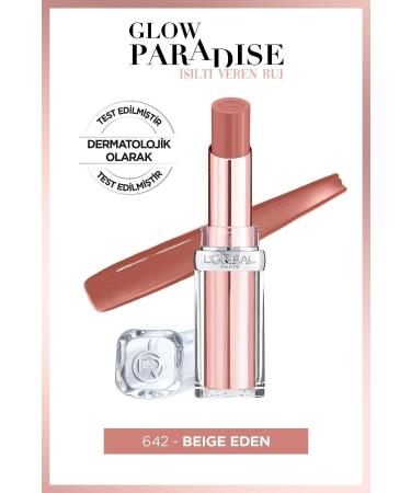 L'Oreal Paris Glow Paradise Balm-in-lipstick - Shimmering Lipstick 642 Beige Eden & Mini Paradise Mascara Makeup Set - Buy Online on GoSupps.com
