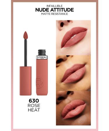 L'Oreal Paris Infaillible Matte Resistance Liquid Matte Lipstick - 630 Rose Heat - Buy Online on GoSupps.com