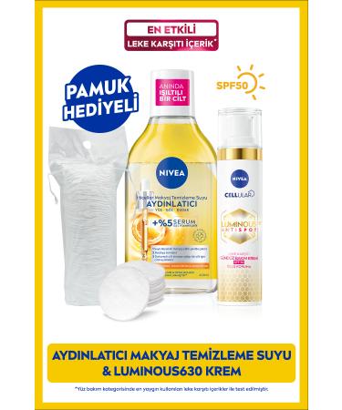 NIVEA Brightening Micellar Make-Up Remover Water 400ml and Luminous630 Anti-Spot Day Face Cream 40ml