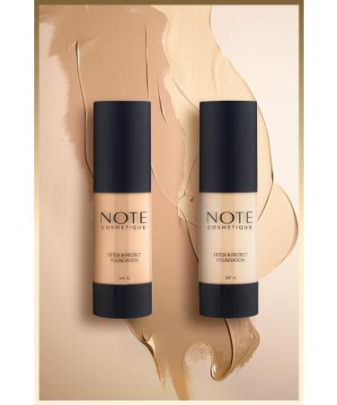 Note Cosmetics Detox & Protect Foundation Spf 15 Intensive Coverage Satin Finish Foundation - 03 Medium Beige - Buy Online on GoSupps.com