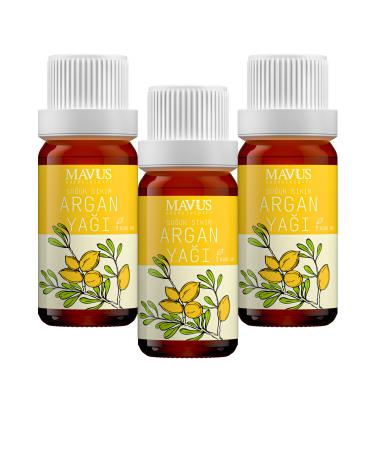 MAVUS Argan Oil Set of 3 10 ml 0 Pure and Natural Cold Pressed (ARGANIA SPINOSA OIL)