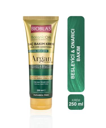 Bioblas Botanic Oils Argan Oil Hair Conditioner 250 Ml Repairing Argan Hair Care Cream 3-Pack