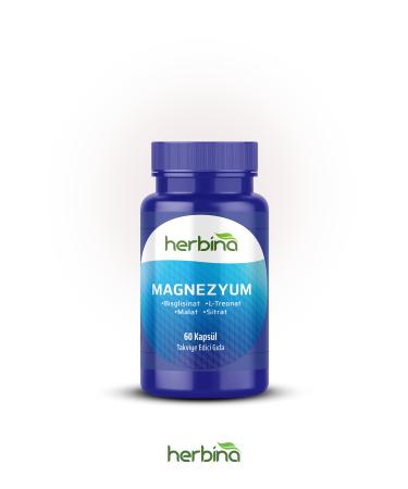Herbina Magnesium Bisglycinate L-Threonate Malate Citrate 60 Capsules