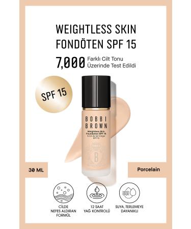 Bobbi Brown Matte Foundation Containing Hyaluronic Acid that Breathes into the Skin-SPF 15-Porcelain-30 ml