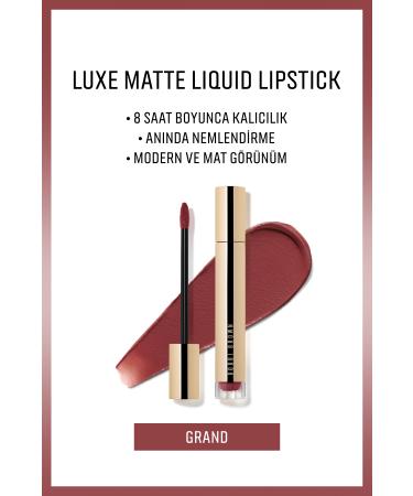 Bobbi Brown Soft Finish and Instant Moisture Skin Care Liquid Matte Lipstick - Grand - 6ml